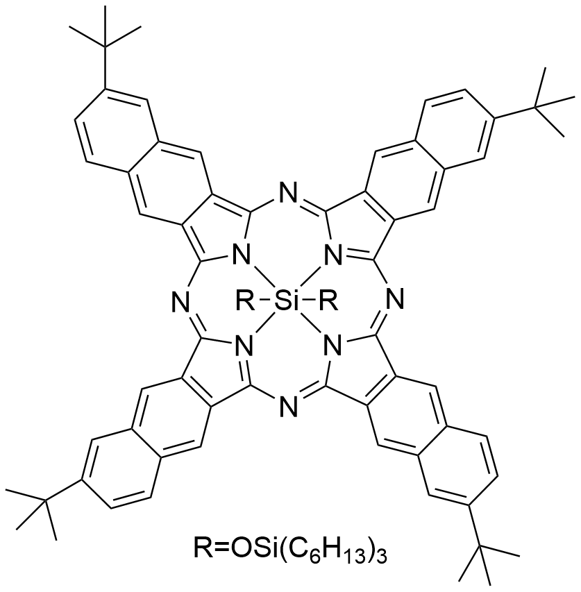 2,11,20,29-四叔丁基-2,3-萘酞菁雙(三己基硅氧基)硅烷