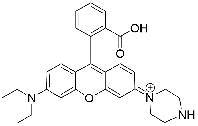 N-[9-(2-carboxyphenyl)-6-(1-piperazinyl)-3H-xanthen-3-ylidene]-N-ethyl-ethanaminium